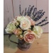 Cute little Garden Jug, vintage pink roses and some flocked lavender